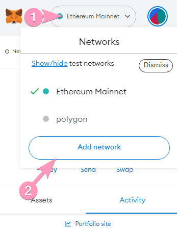 add new network metamask 2