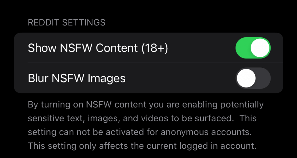 turn on nsfw settings